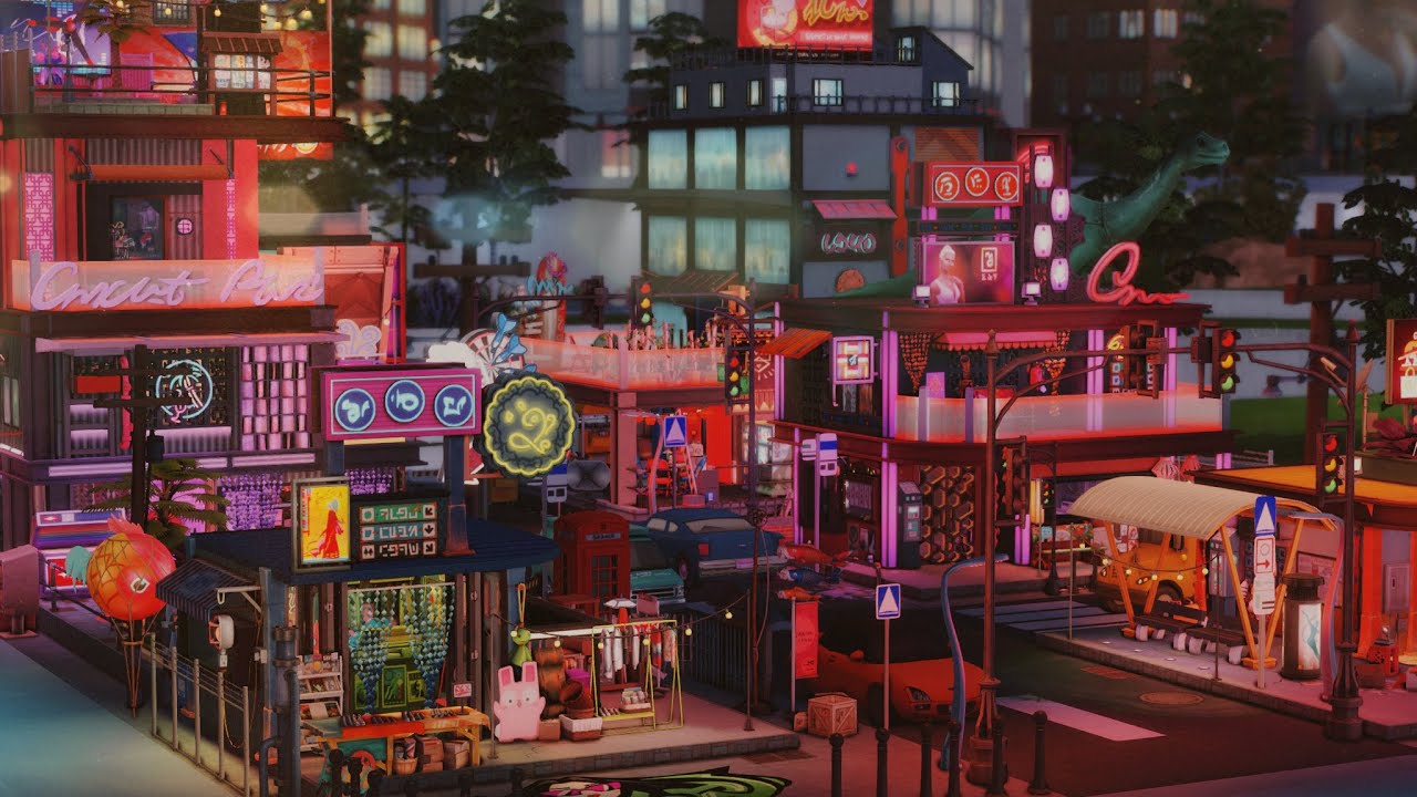 Cyberpunk Street 🌆🚦 | The Sims 4 - Stop Motion Speed Build (No CC)