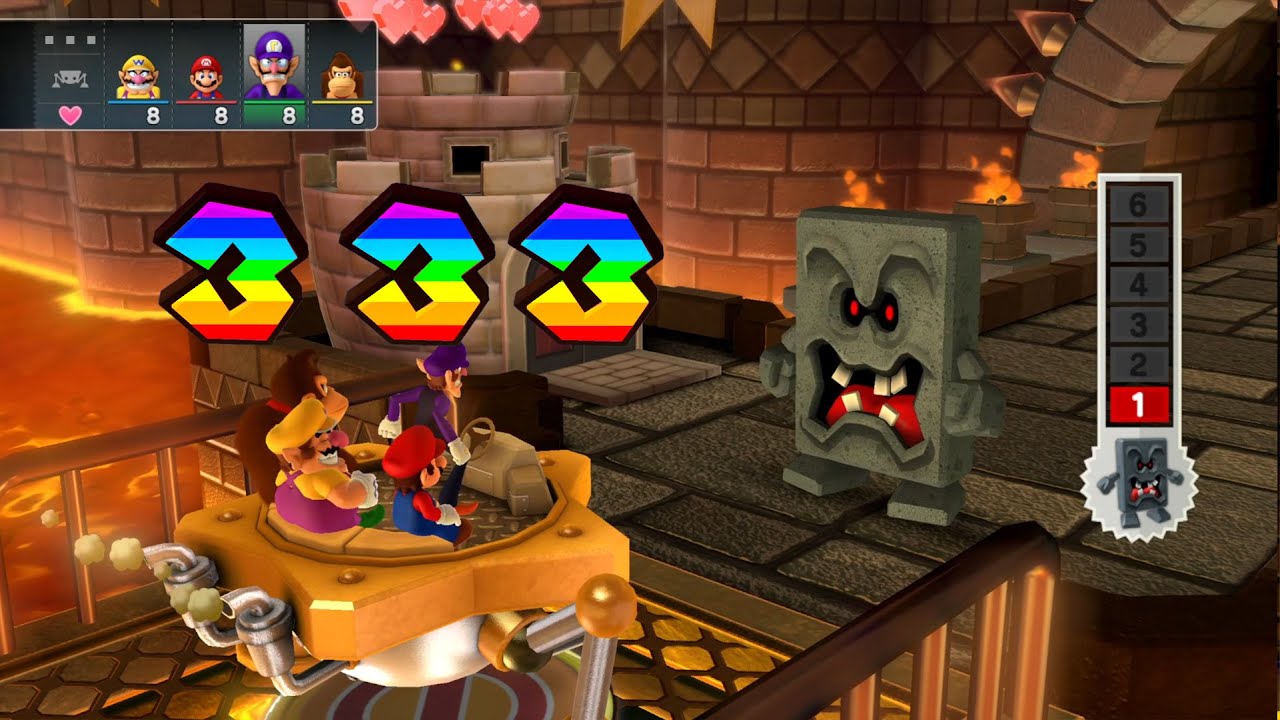Mario Party 10 - Wario vs Mario vs Waluigi vs Donkey Kong vs Bowser - Chaos Castle