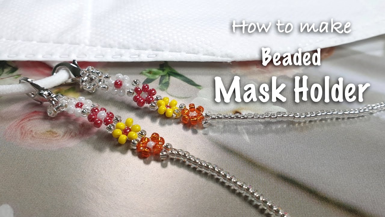 How to make Mask Holder | Beaded Jewelry | Beads Craft | Mask holder tutorial  |비즈 공예 |ビーズ DIY