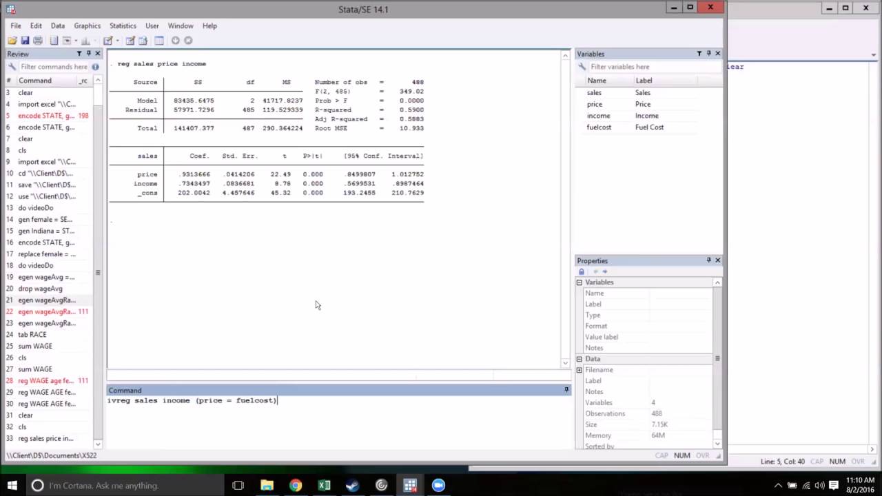 Stata 2SLS