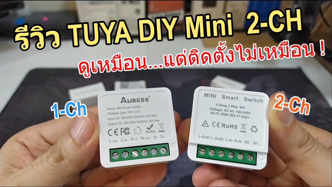 รีวิว วิธีติดตั้ง Switch TUYA DIY mini 2CH (วิธีตั้งค่าสวิตช์ DIY mini 2ปุ่ม) เชื่อมต่อแอพ Smartlife
