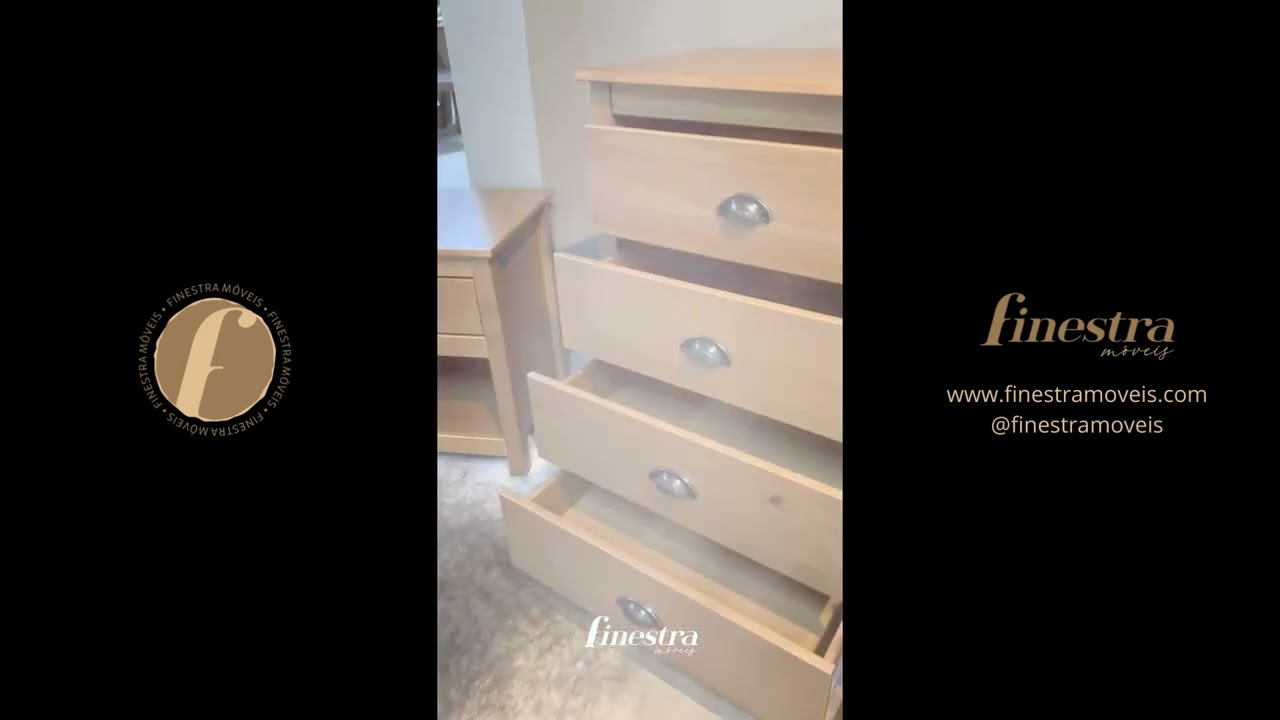 C&ocirc;moda com 8 Gavetas Linha Top&aacute;zio - Finestra M&oacute;veis - Madeira Maci&ccedil;a