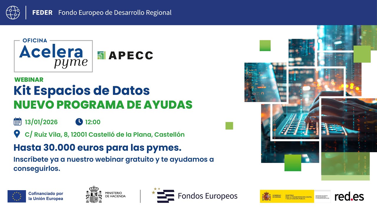 Kit Espacios de Datos (hasta 30.000 € para pymes) | Webinar completo OAP APECC Castellón