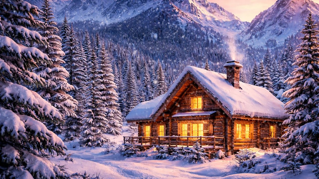 Cozy Snowy Mountain Home ASMR ❄️ Ghibli Style Winter Ambience
