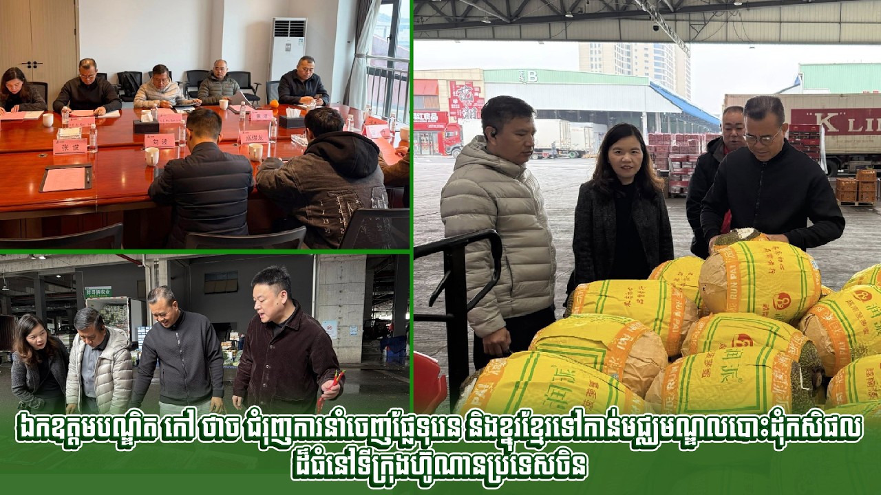 ឯកឧត្ដមបណ្ឌិត កៅ ថាច ជំរុញការនាំចេញផ្លែទុរេន និងខ្នុរខ្មែរទៅកាន់មជ្ឈមណ្ឌលបោះដុំកសិផលដ៏ធំ
