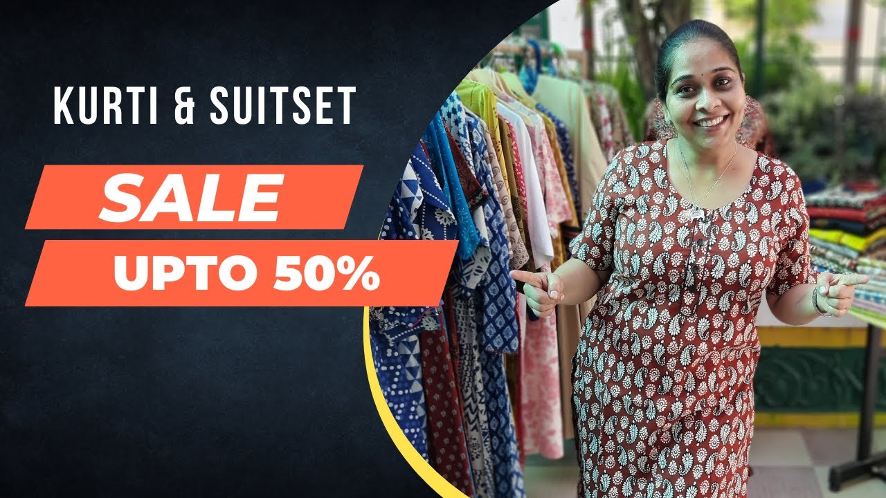 Sale upto 50% | Hand Block Print Cotton Kurti & Suitset