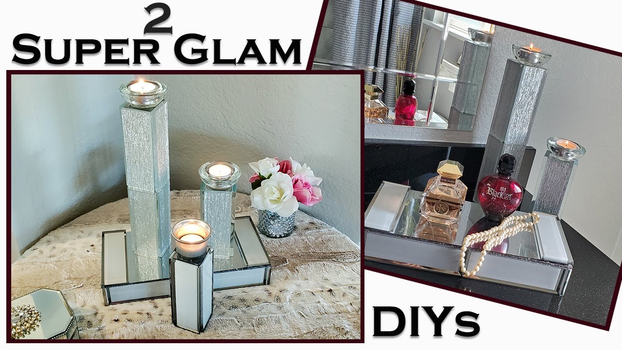 MODERN GLAM CANDLE HOLDERS DIY with STAND / VANITY TRAY - HIGH END DIY HOME DECOR