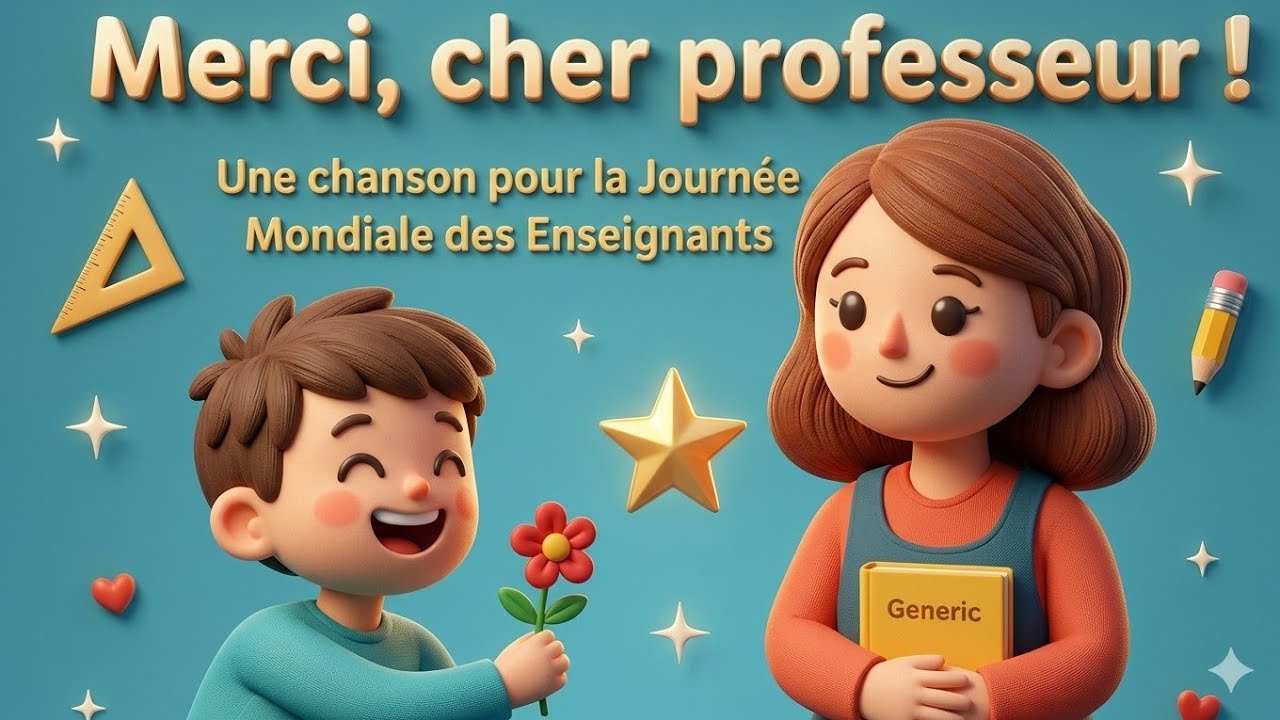 MERCI CHER PROFESSEUR ⚘️belle chanson pour la Journée mondiale des enseignants⚘️avec les paroles ✨️