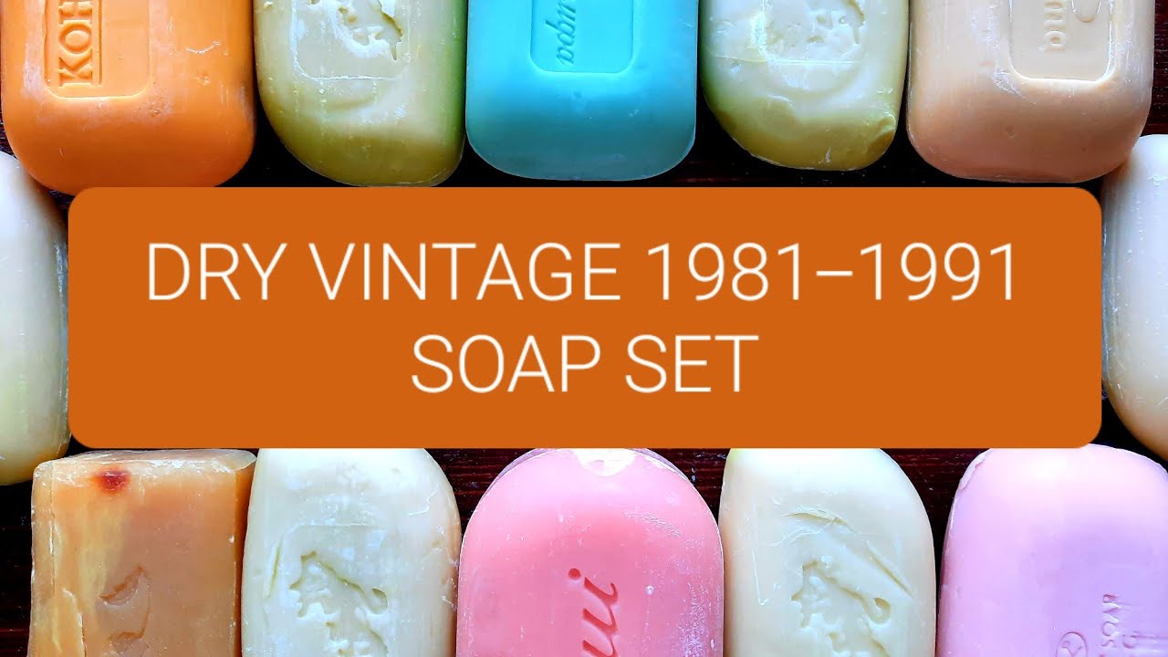 ASMR soap cutting - 1981 - 1991 vintage soap set 🧼