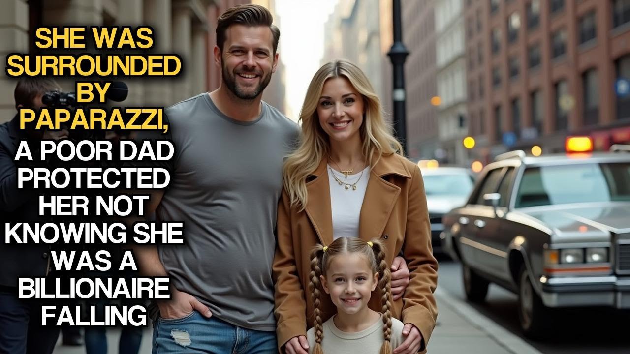 She Was Surrounded By Paparazzi, A Poor Dad Protected Her Not Knowing She Was A Billionaire Falling