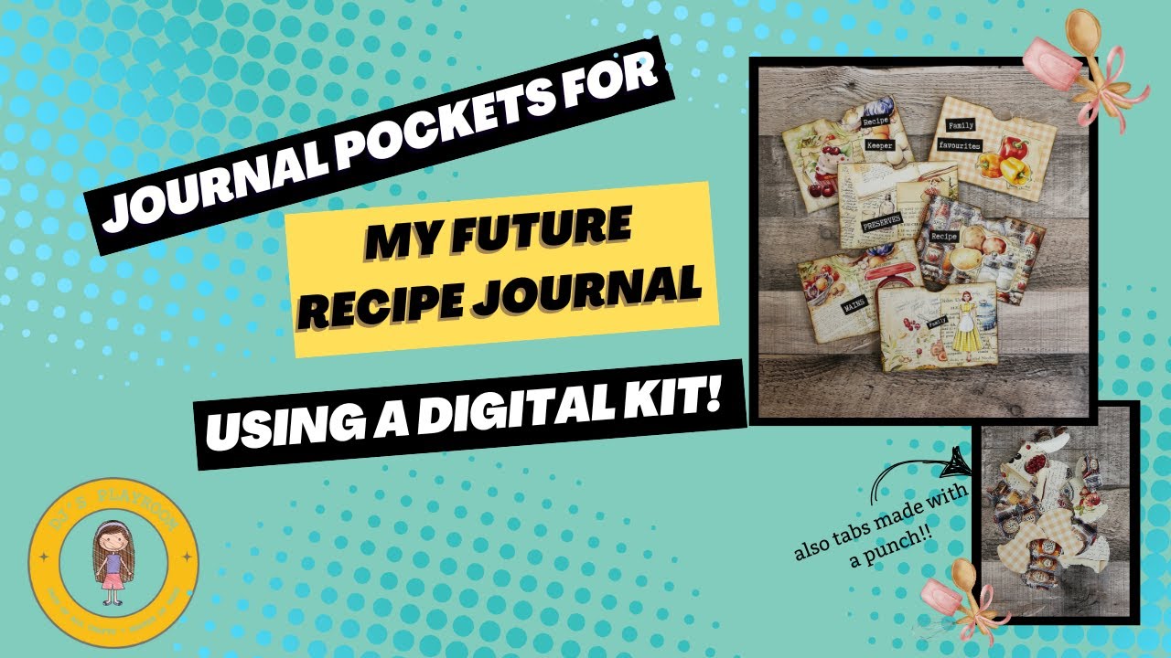 Recipe Journal Pockets, Quick and Easy!  With a side of tabs lol!