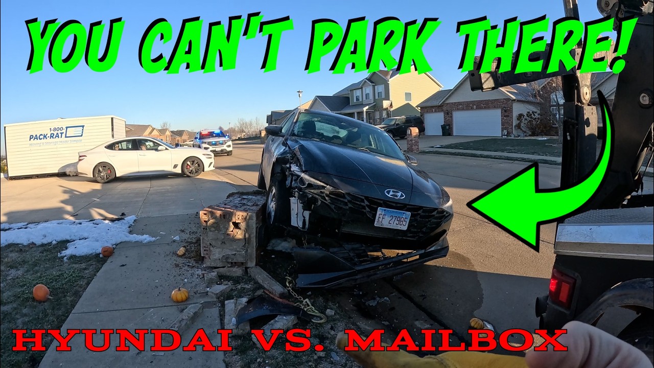 Car Lands ON TOP of Brick Mailbox | Cold Morning Recovery
