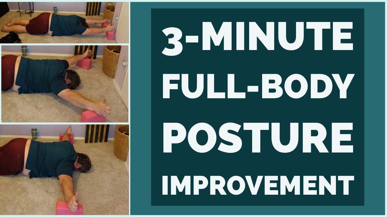 Improve rounded shoulders with a simple floor block position