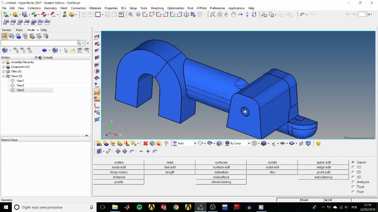 HyperMesh Tutorial HM-2060: Creating and Editing Solid Geometry