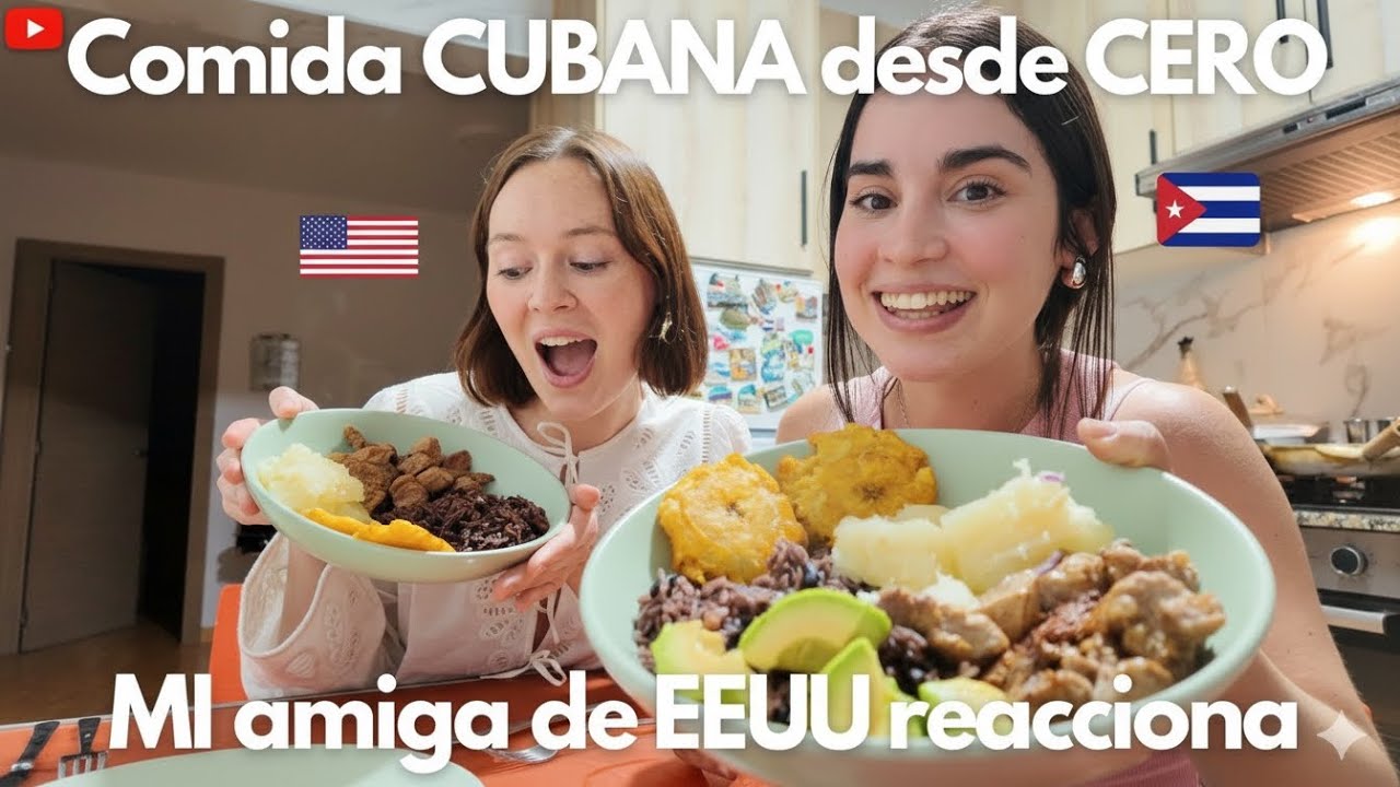 Así es un Plato Típico Cubano. Mi amiga de EEUU 🇺🇸 reacciona a la comida de mi país 🇨🇺…