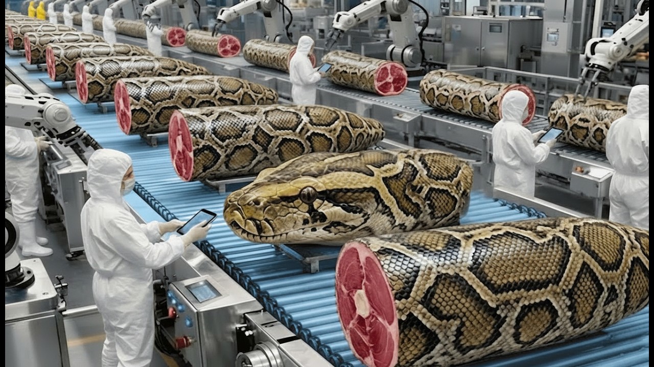 Python Snake Farming for Meat & Leather products | Full Process   #SnakeMeat #InsideFabrix