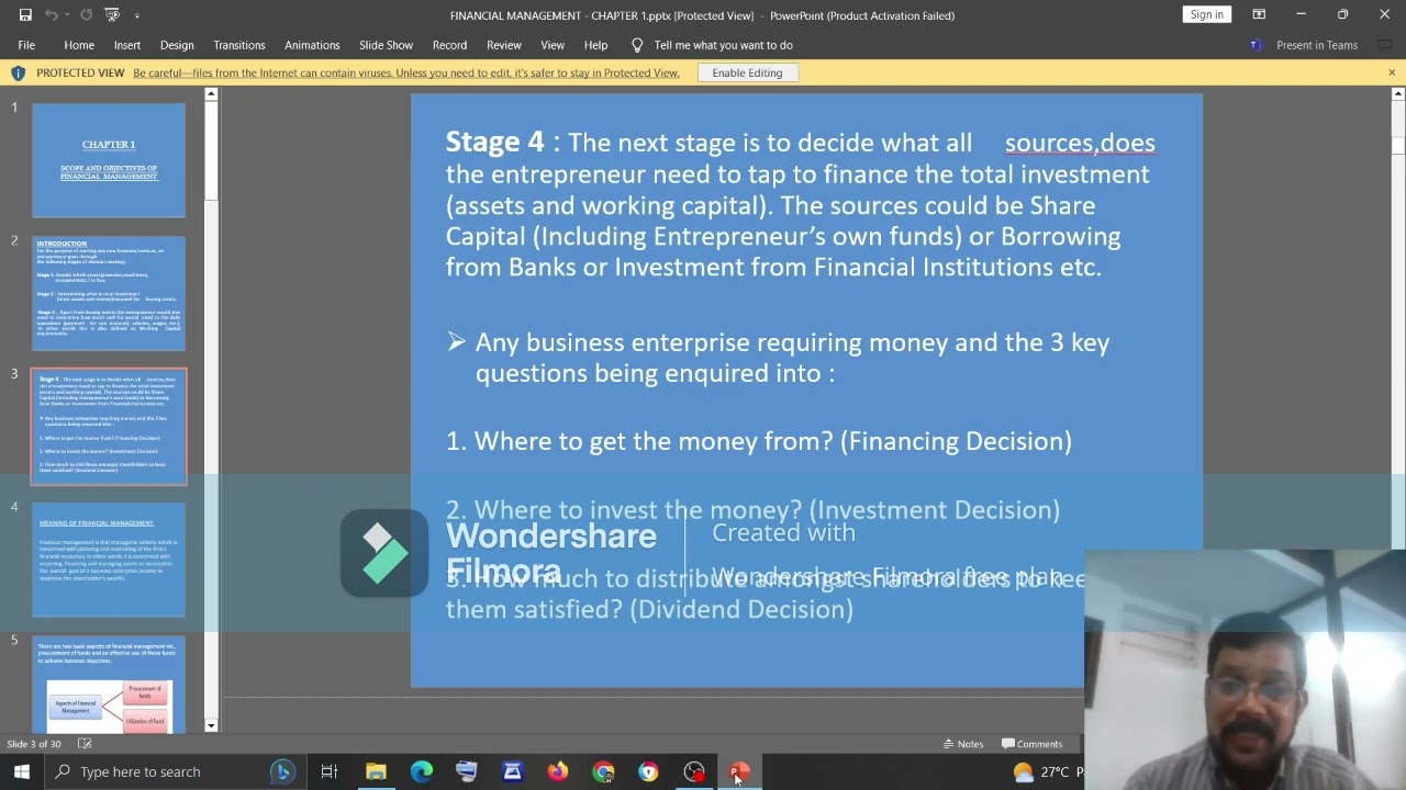 CA INTER PAPER 8 FIN MANAGEMENT & ECONOMICS FOR FINANCE CHAPTER 1 PART 1