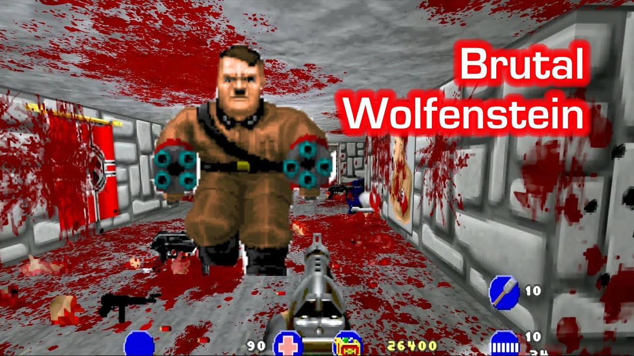 BRUTAL WOLFENSTEIN - Killing all 6 Bosses, No Cheats