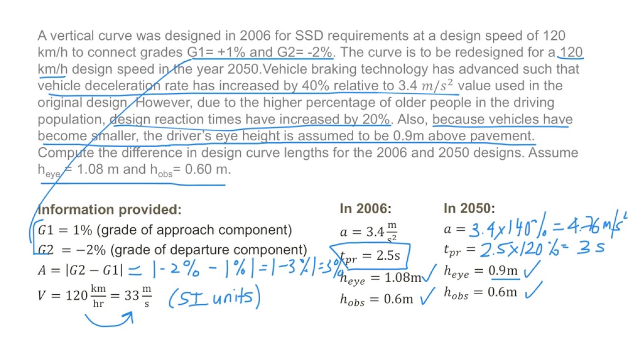 Vertical Alignment: Vertical Curve Design (Question 4)