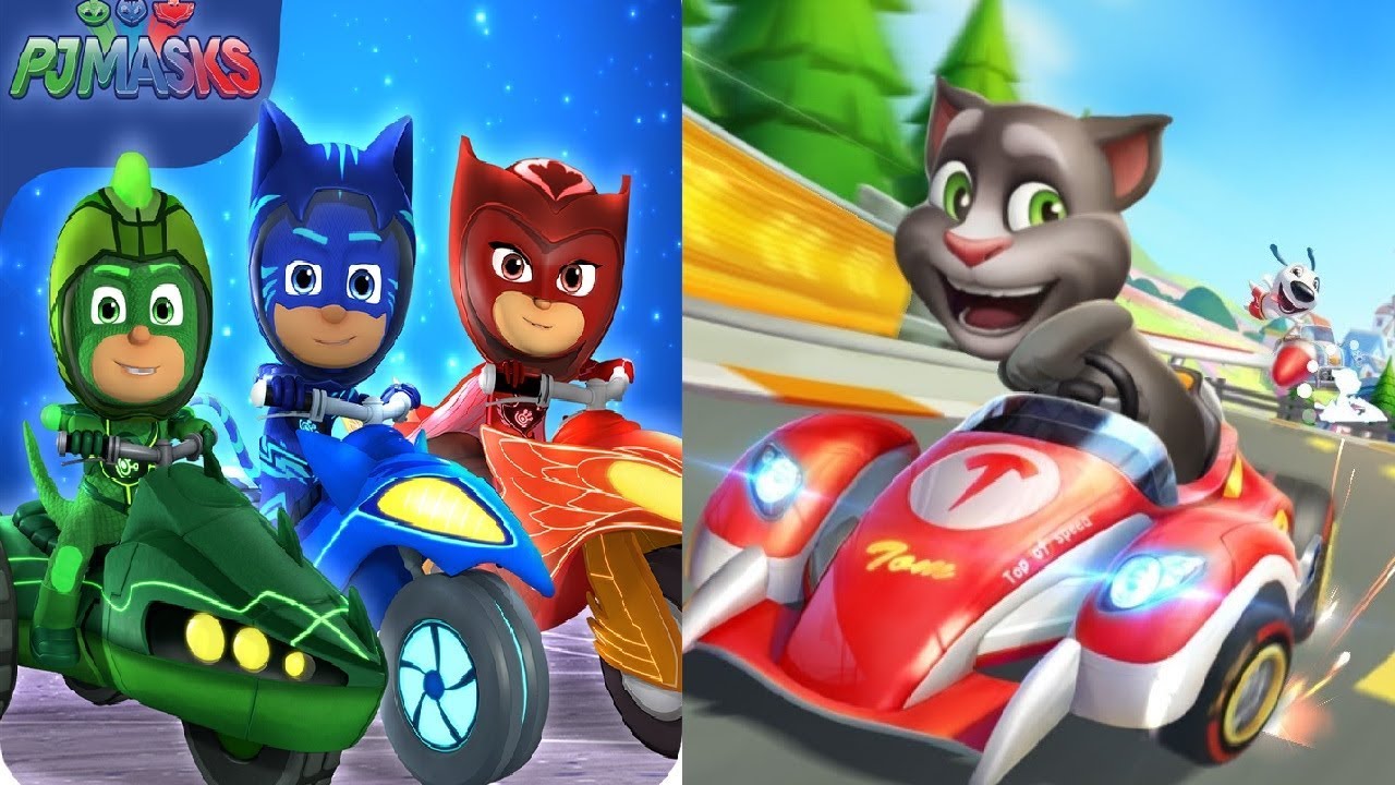 Talking Tom Karting  VS PJ Masks: Racing Heroes - Catboy, Owlette and Gekko- Android Gameplay