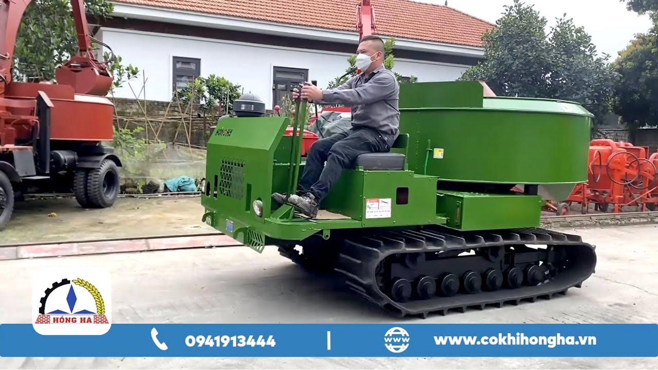 Máy trộn bê tông tự hành bánh xích 9 bao Hồng Hà xuất xưởng đi Cà Mau