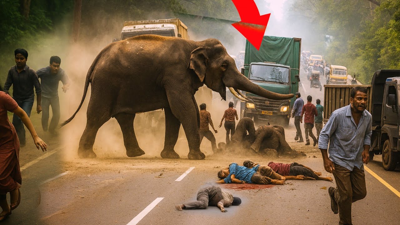 “Chaos on the Jungle Highway: When Humans Cross the Wild’s Line”#WildElephant#JungleHighway