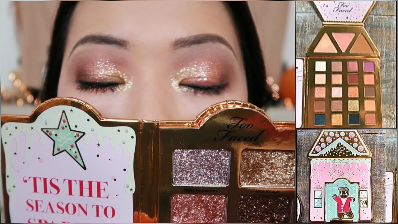 HOLIDAY 2019 MAKEUP【Too Faced CHRISTMAS COOKIE HOUSE PARTY| Review, Swatches&Look】