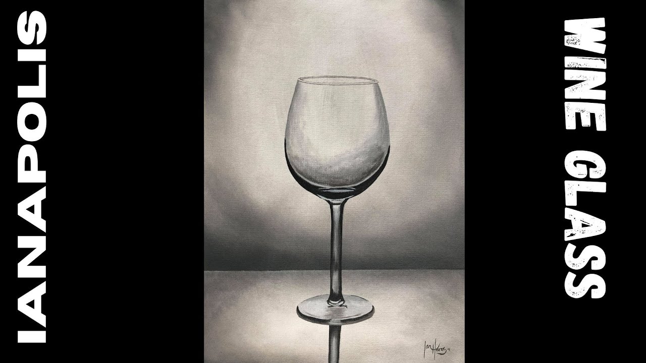 #427 Acrylic art How to paint a wine glass
