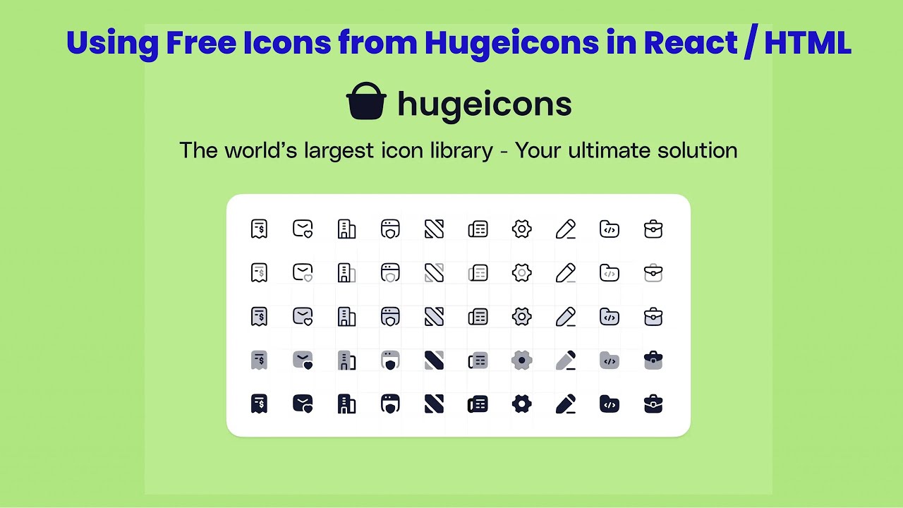 Learn How to Use Free Icons from Hugeicons in React JS and HTML!