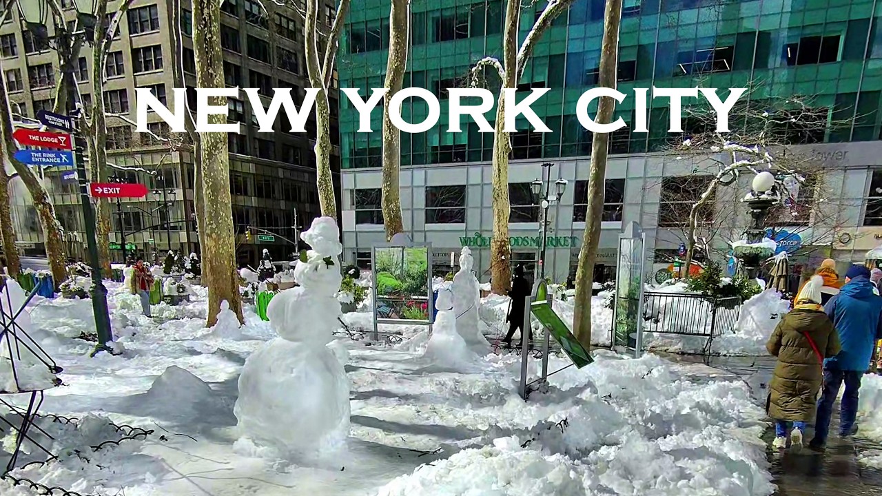 NYC Blizzard Aftermath: Walking Through a Snowy Bryant Park (POV)