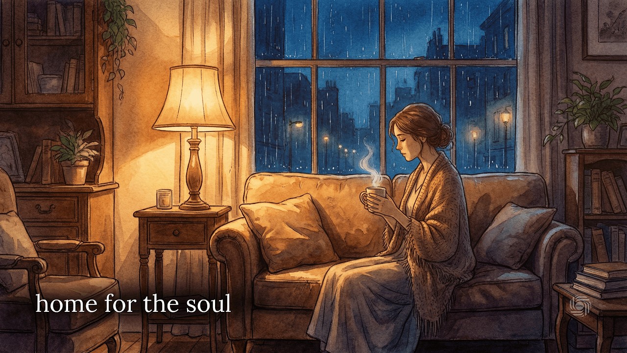 Heavy Rain on Living Room Window 🌧️ Cozy Night Ambience for Deep Sleep & Anxiety Relief | 2.5 Hours