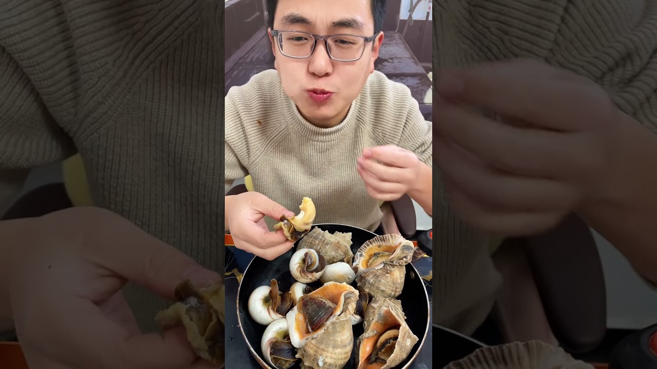 Cat's Eye Snails are REAL! 👁️🐚 #asmr #seafood