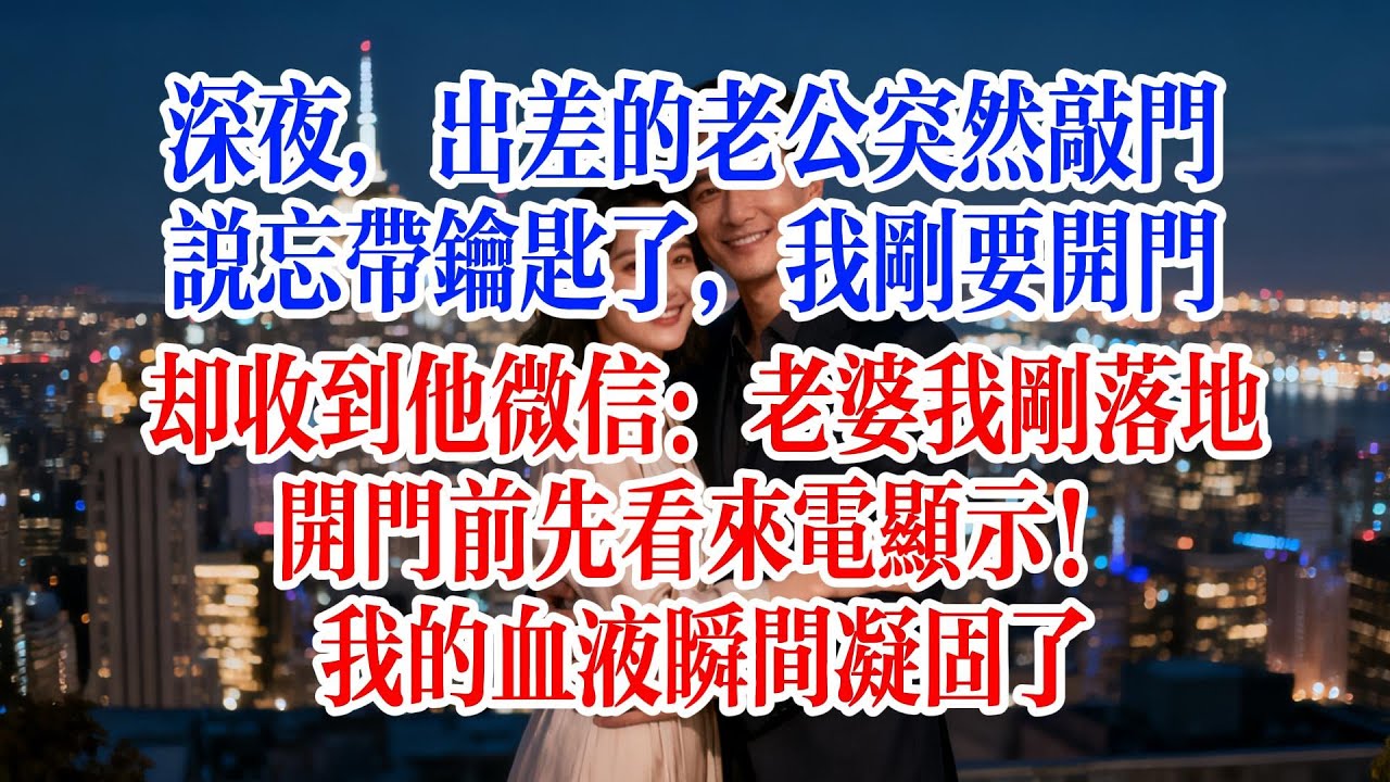 深夜，出差的老公突然敲門說忘帶鑰匙了，我剛要開門，卻收到他微信：老婆我剛落地，開門前先看看來電顯示！我的血液瞬間凝固了#故事頻道 #爱情故事 #情感故事 #婚姻 #小说
