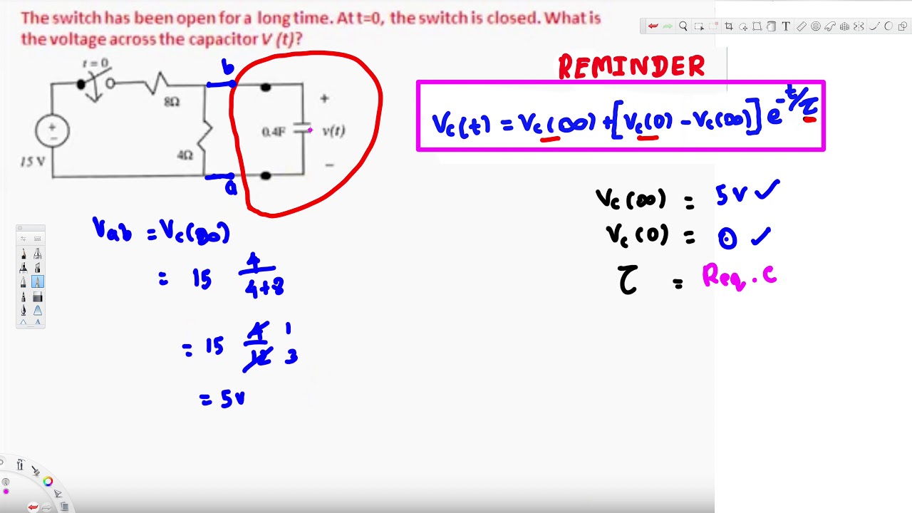 Example 2 : Transient Analysis : RC circuit 1st order
