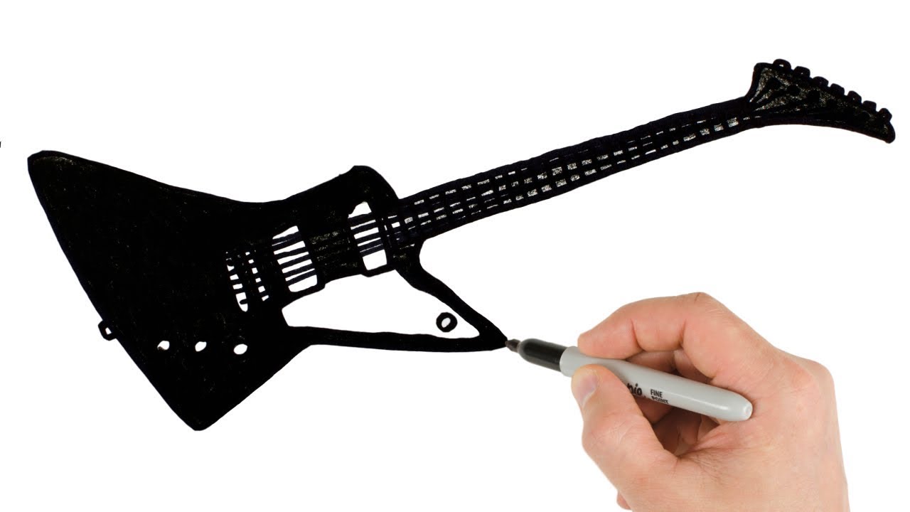 How to Draw Electric Guitar Easy Art Tutorial