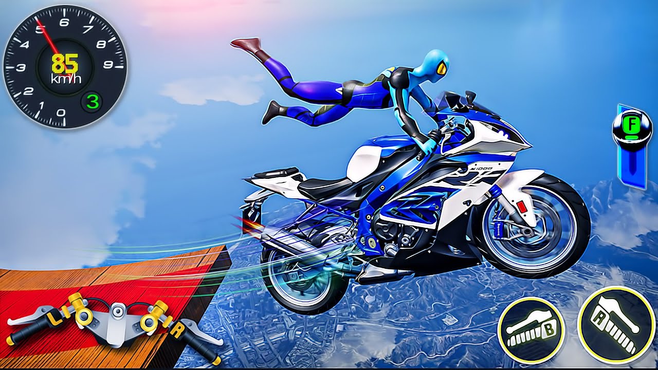 Superhero Bike Racing Tracks Simulator 3D - Bike Motocross Impossible Driving - Android GamePlay #2