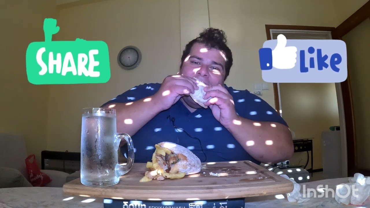 Tasty, 🙂 Delicious Greek Lunch Pita🌯 Souvlaki /Gyros. #mukbang ENJOY!! (Talking) 😊