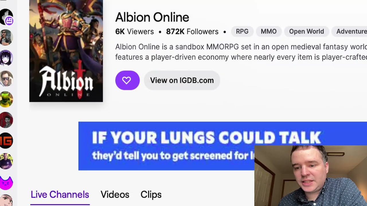 Albion Online beats out World of Warcraft for viewers per channel, video game streamers take note.