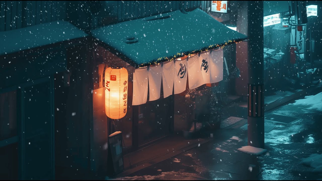 Snow piling up outside while lofi plays ❄️ cozy sounds for studying late and resting deeply