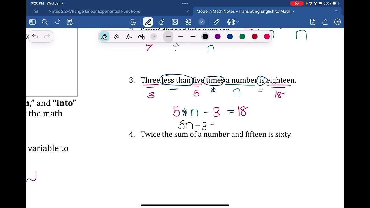 Translating Words to Math
