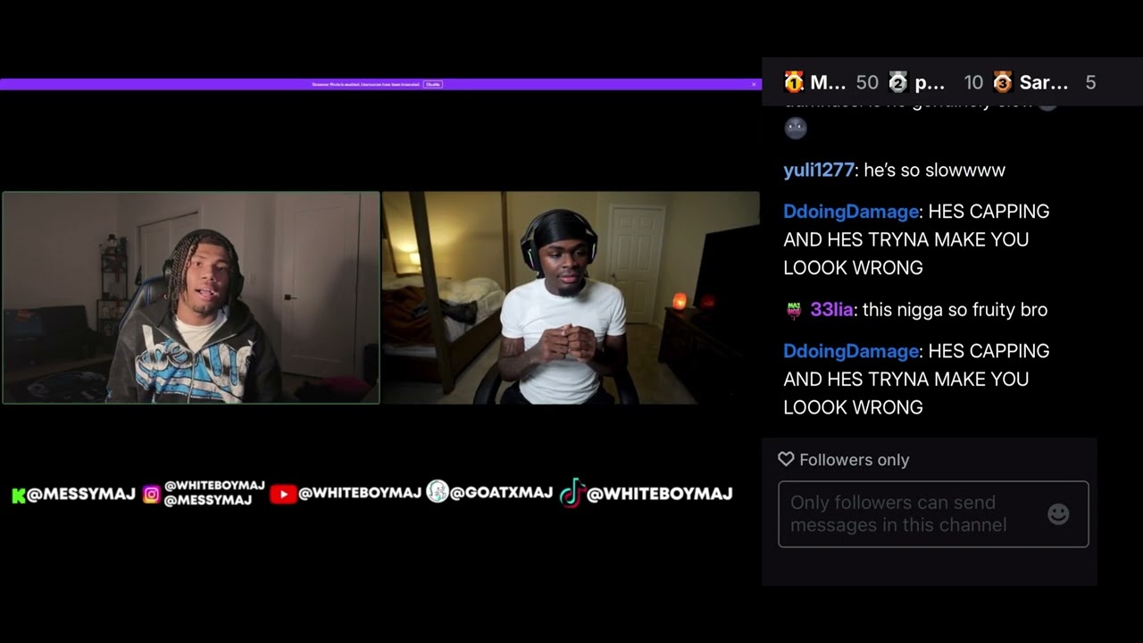 MESSYMAJ LIVE: Maj vs Wooda😬🍵.. 