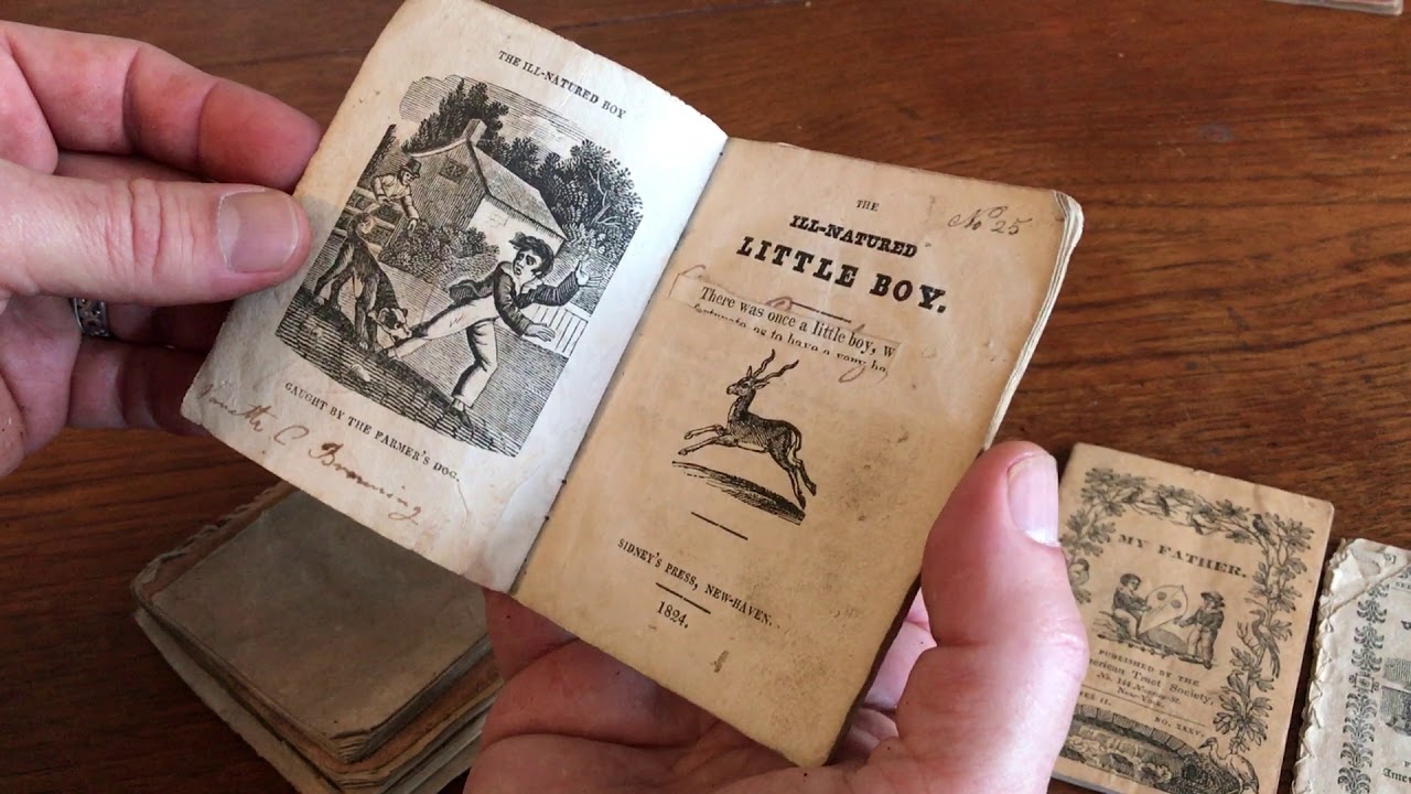 Chapbook 1820-50's lot of 10 old children's books w/ woodcuts