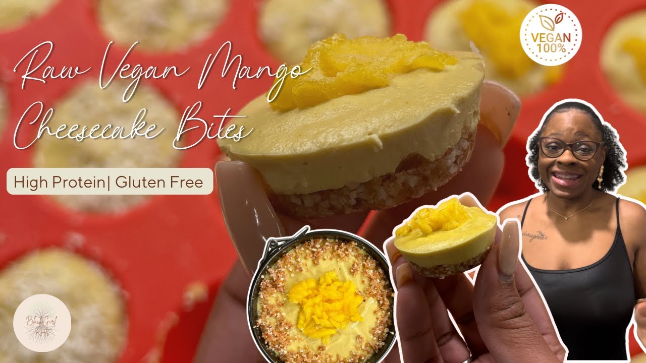 Raw Vegan Mango Protein Cheesecake Bites | Healthy Dessert