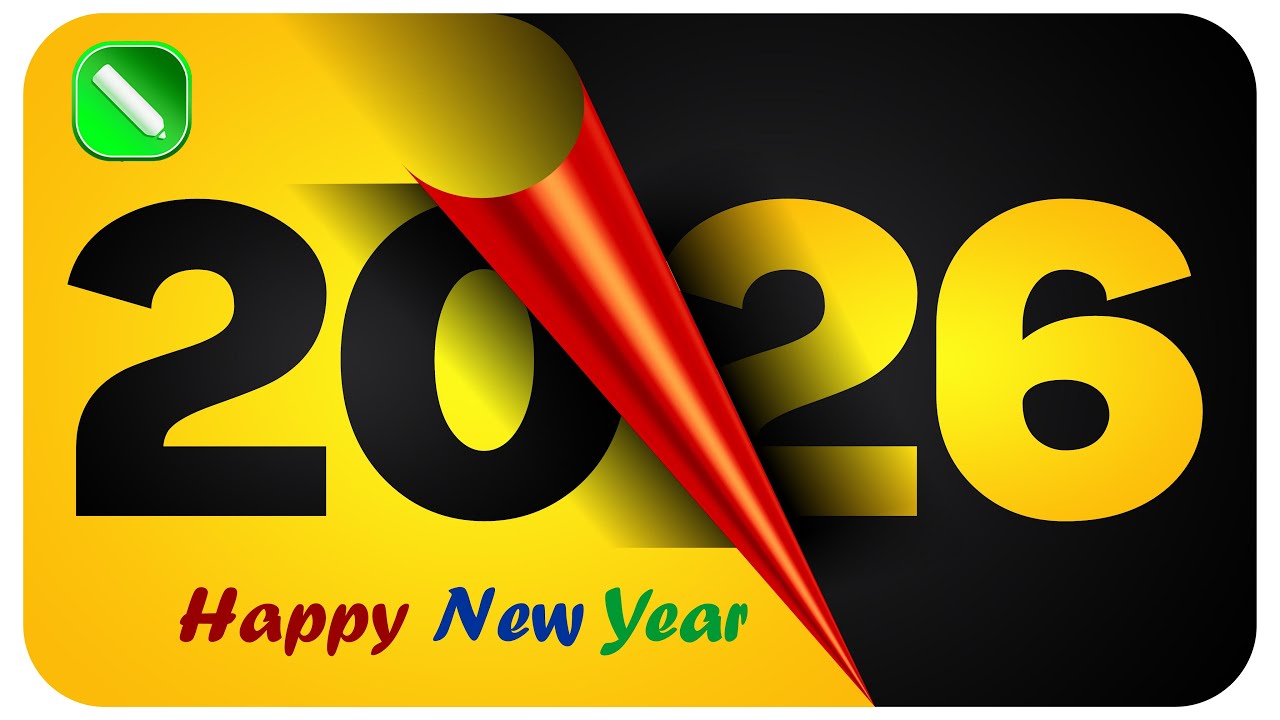 Happy New Year 2026 Creative  Poster Design | Professional New Year Poster in CorelDRAW