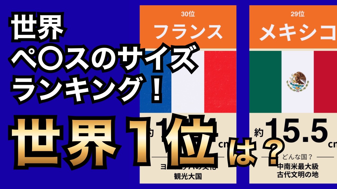 世界の男性器サイズランキング！日本人の平均は世界で何位？