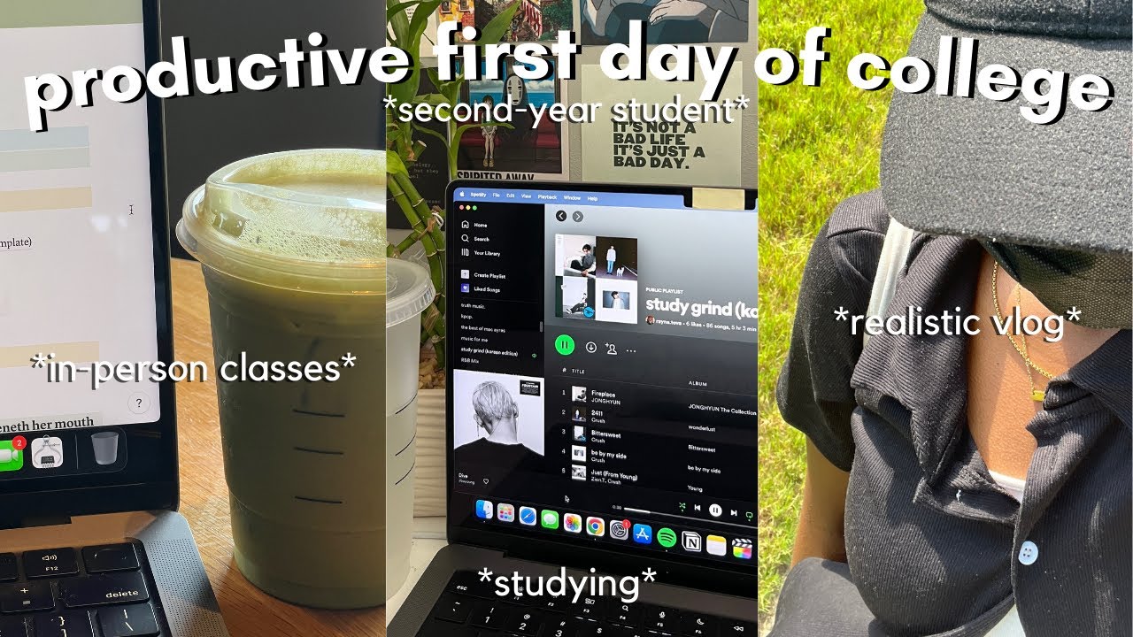 STUDY VLOG | 7 AM productive first day of uni (in-person classes, studying, & organizing 📚)