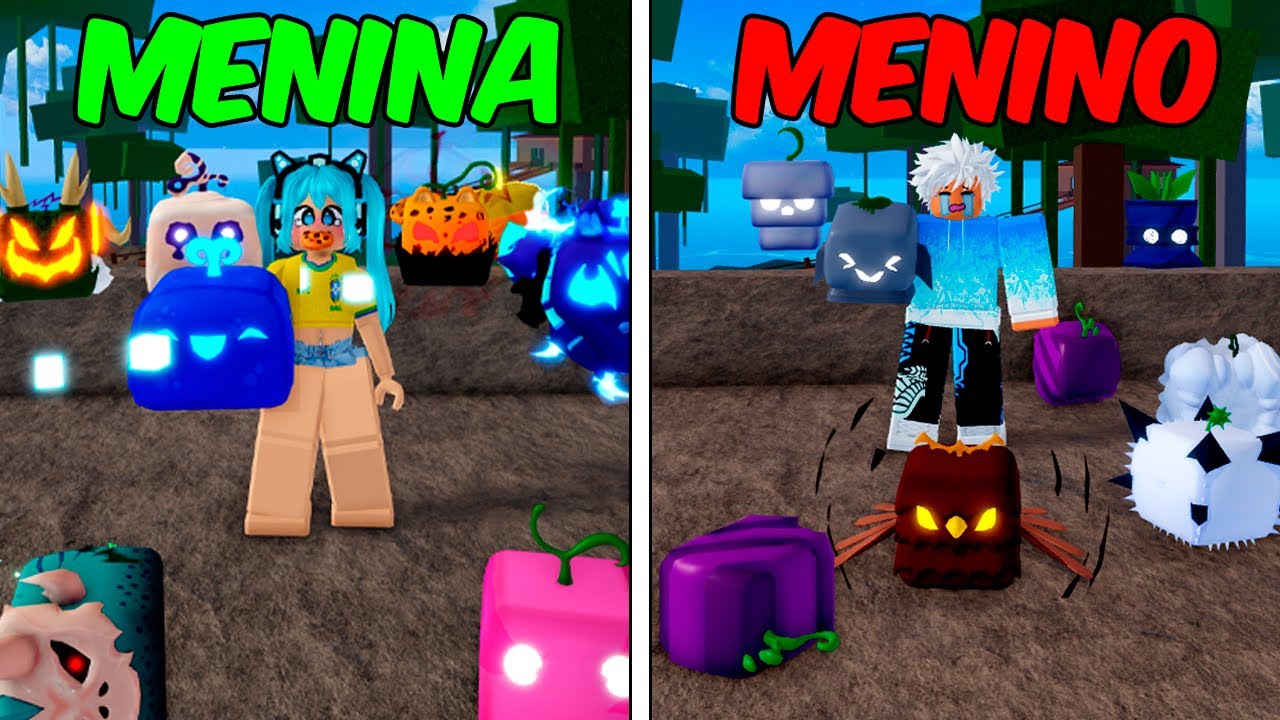 Pedindo frutas como MENINA vs MENINO no Roblox