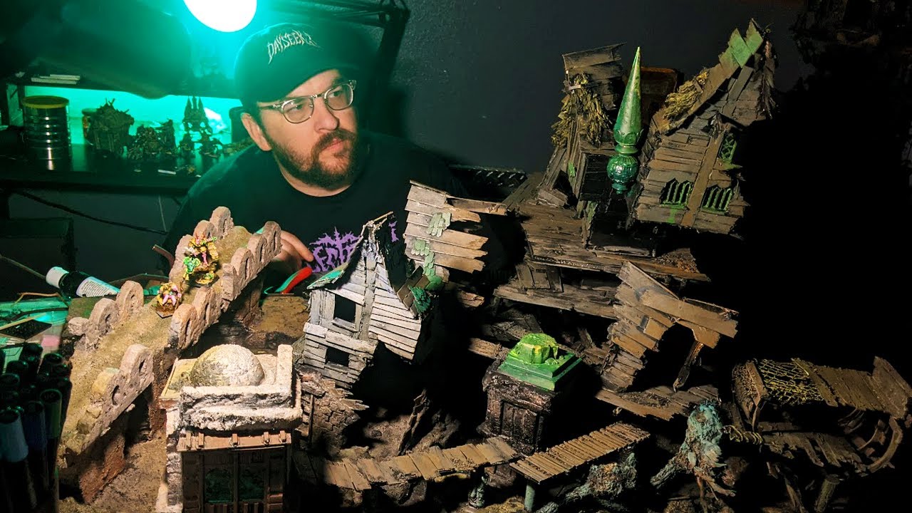 FINISHED Mordheim Stilt Town Terrain Board 