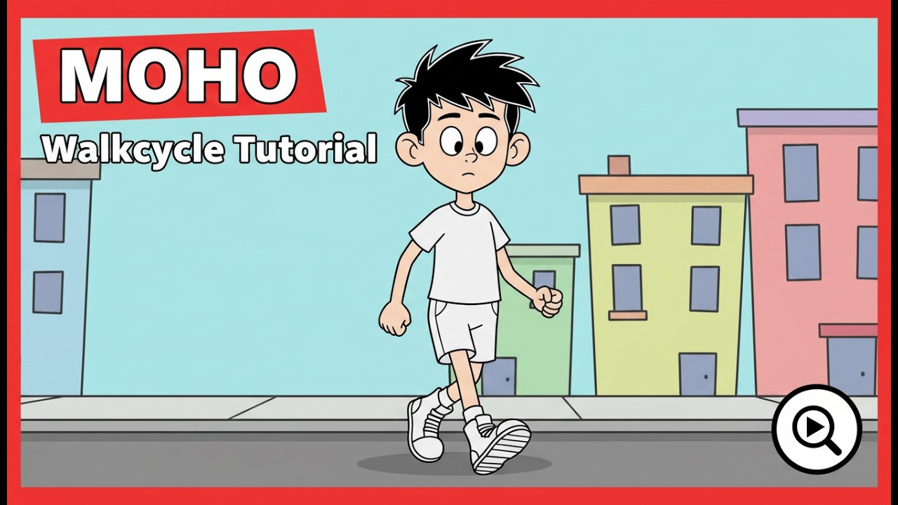 Moho Tutorial: Simple Walk Cycle in MOHO pro (Side and 3/4 Walk)