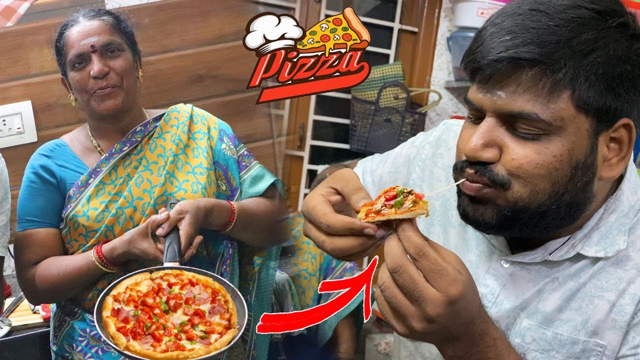 இட்லி மாவை வச்சு அம்மாவும் தம்பியும் Pizza செஞ்சிருகக்க😋Worlds first Idli Pizza || Amma Kai Pakkuvam